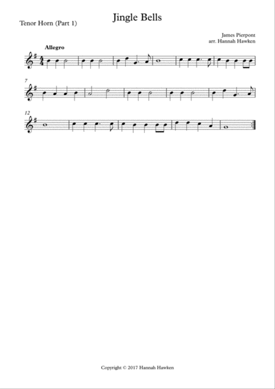 Jingle Bells - Junior Band / Training Band - 4 or 5 part flexible ensemble Brass Ensemble scores gallery preview page 4