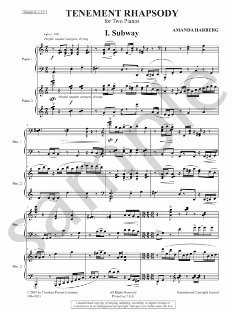 Tenement Rhapsody Tenement Rhapsody Chamber Music scores gallery preview page 3