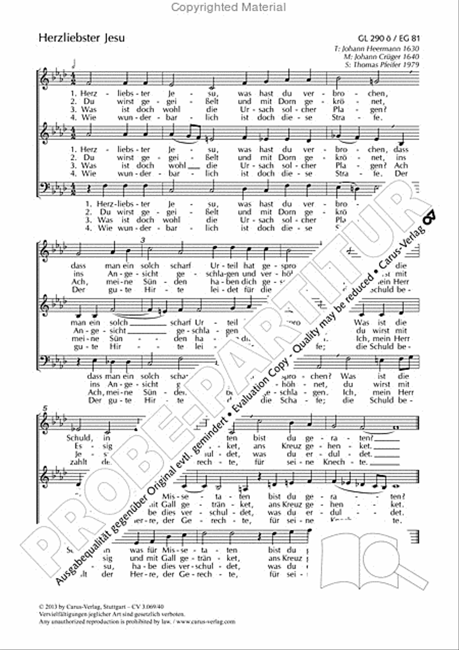 Herzliebster Jesu 3-Part scores gallery preview page 2