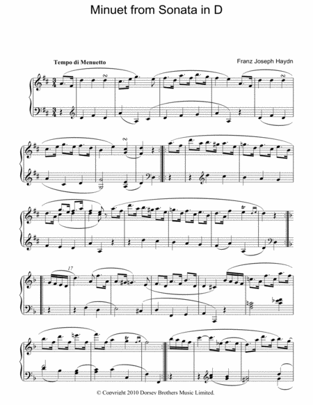 Minuet From Sonata In D