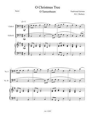 Book cover for O Christmas Tree (O Tannenbaum) for Cello Duet with Piano Accompaniment