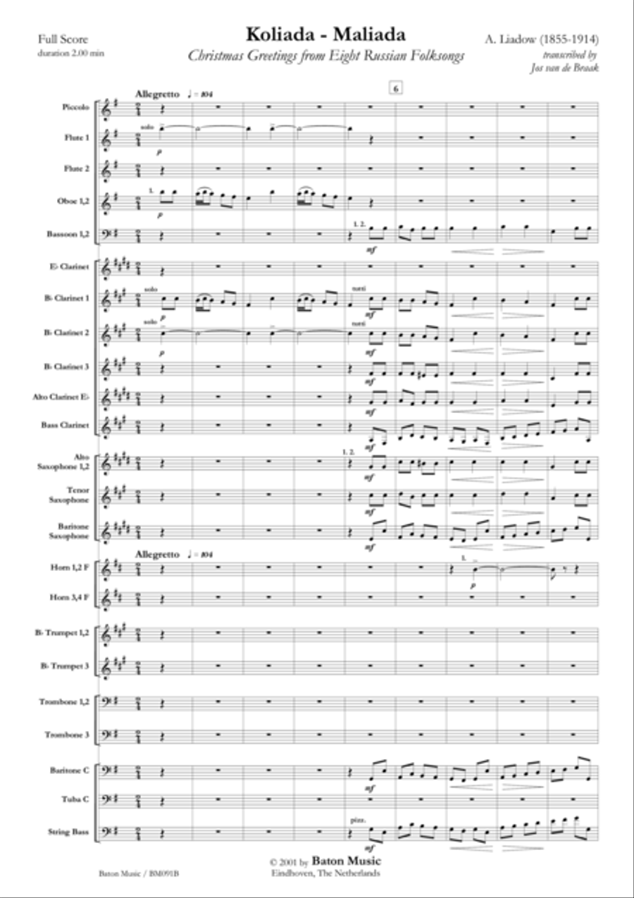 Koliada, Maliada Concert Band scores gallery preview page 2