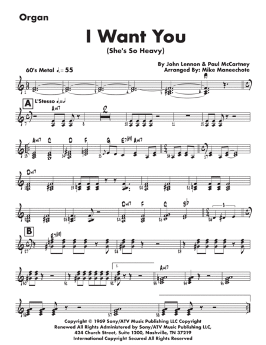 I Want You (she's So Heavy) Alto Saxophone scores gallery preview page 4