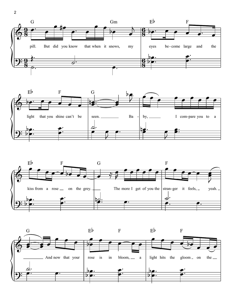 Kiss From A Rose Easy Piano scores gallery preview page 2