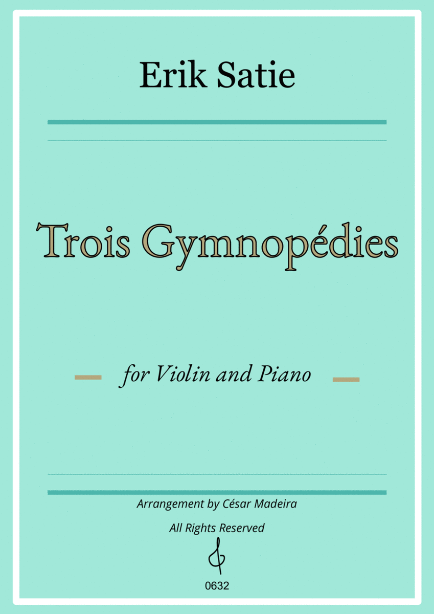 Three Gymnopedies by Satie - Violin and Piano (Full Score and Parts) image number null
