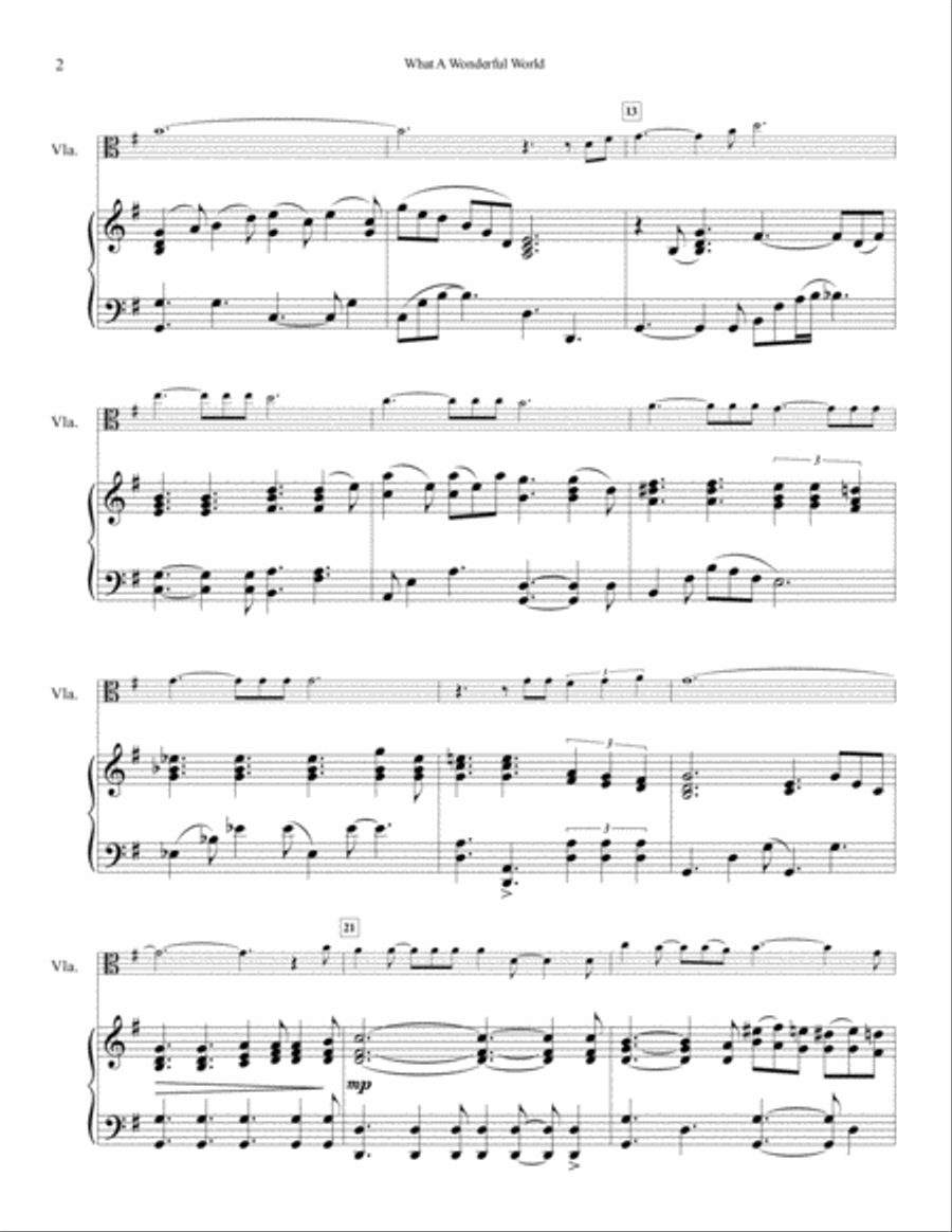 What A Wonderful World Viola scores gallery preview page 3