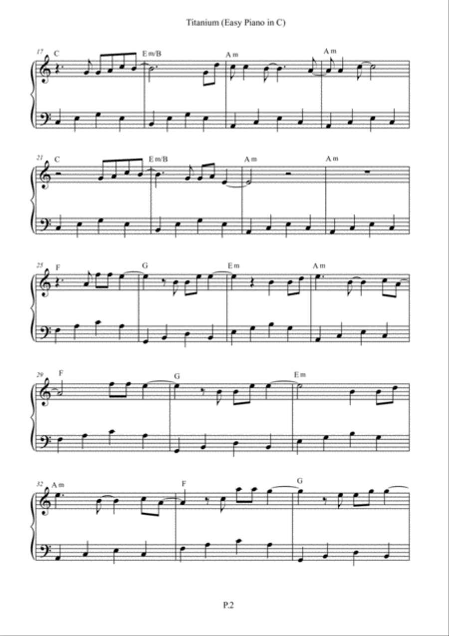 Titanium Easy Piano scores gallery preview page 2