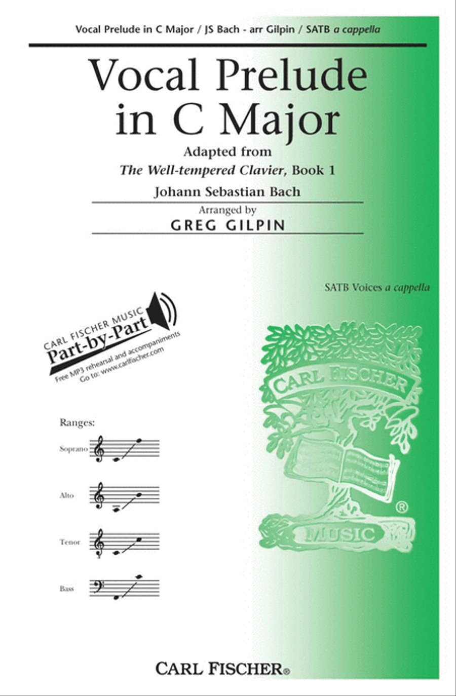 Vocal Prelude in C Major 4-Part scores gallery preview page 1