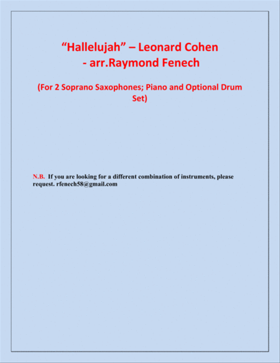 Hallelujah Woodwind Duet scores gallery preview page 3
