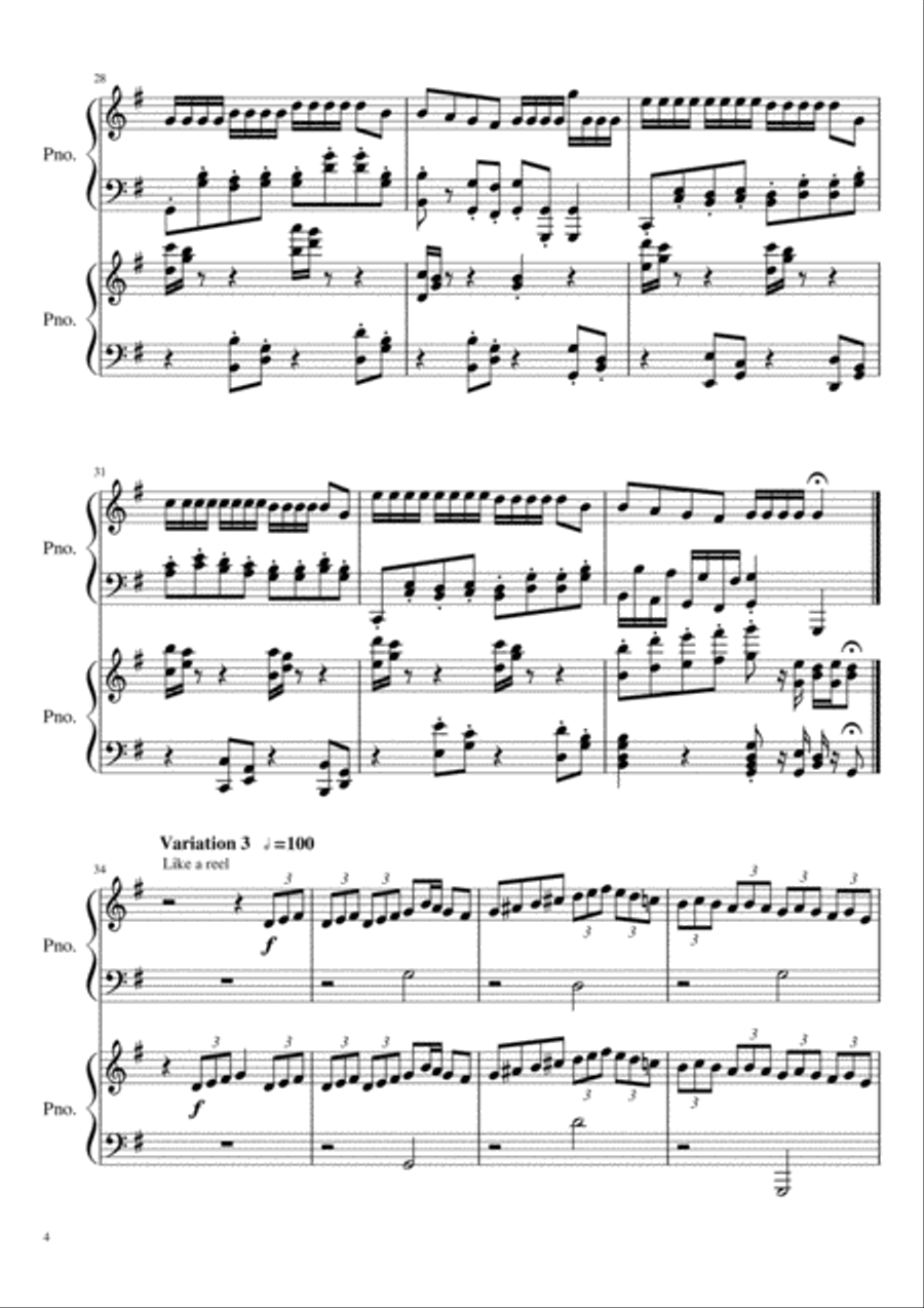 Once In Royal David's City variations for two pianos 2 Pianos, 4-Hands scores gallery preview page 4