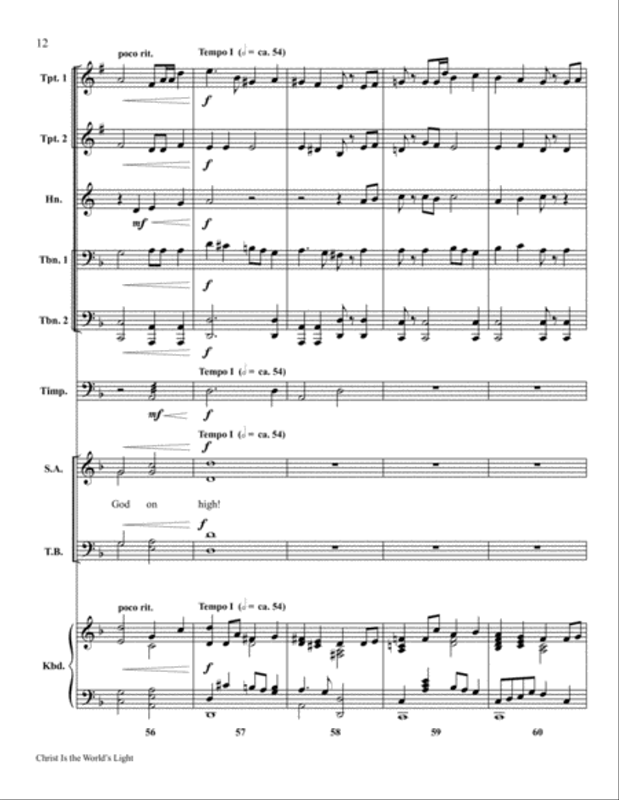 Christ Is the World's Light Choir scores gallery preview page 12
