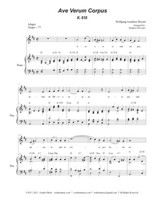 Ave Verum Corpus (Unison choir - Piano Accompaniment)
