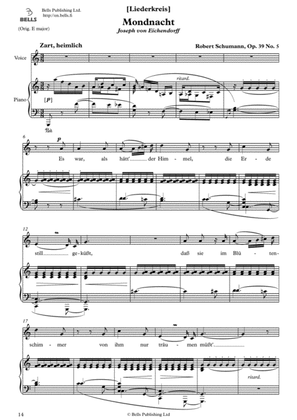 Mondnacht, Op. 39 No. 5 (C Major)