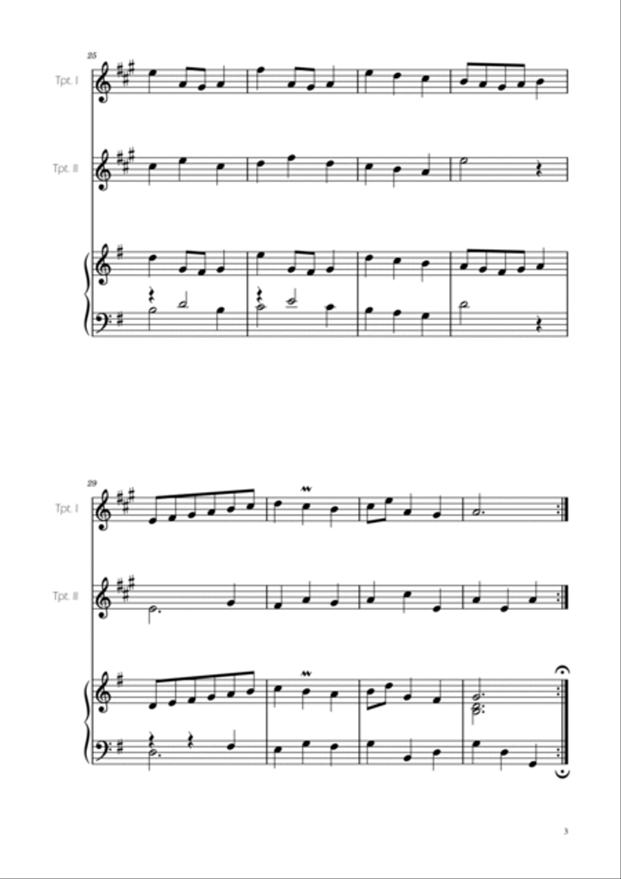 Minuet in G major BWV Anh. 114 - Bach - Trumpet Duet w/ Piano Trumpet Duet scores gallery preview page 3