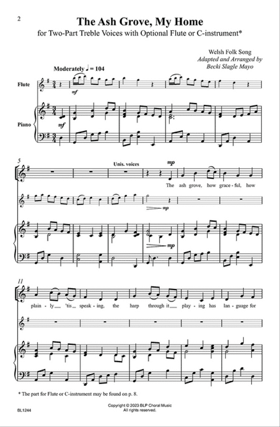 The Ash Grove, My Home 2-Part scores gallery preview page 2