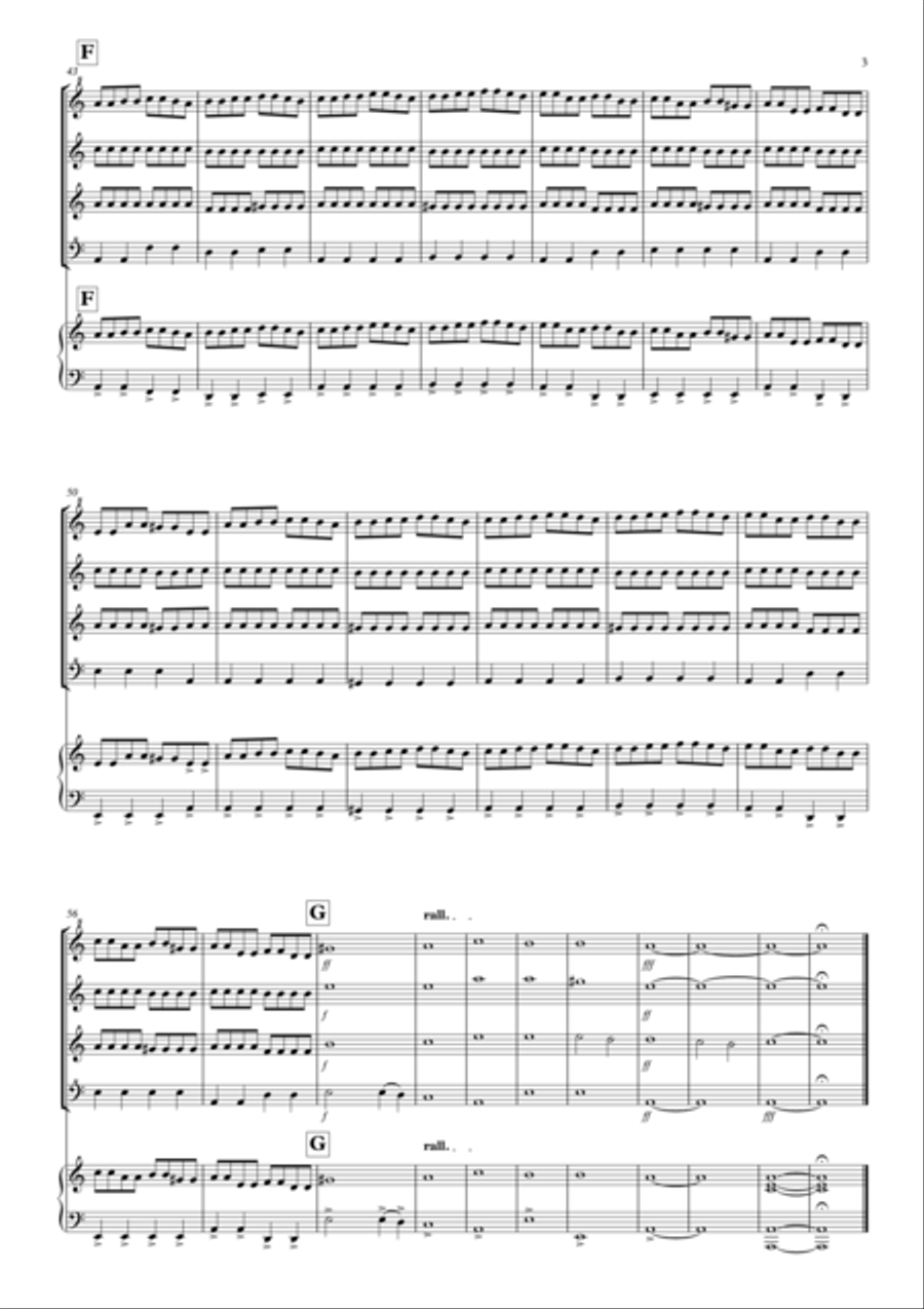Toccata by Bach Rocks! for Recorder Quartet Recorder scores gallery preview page 3