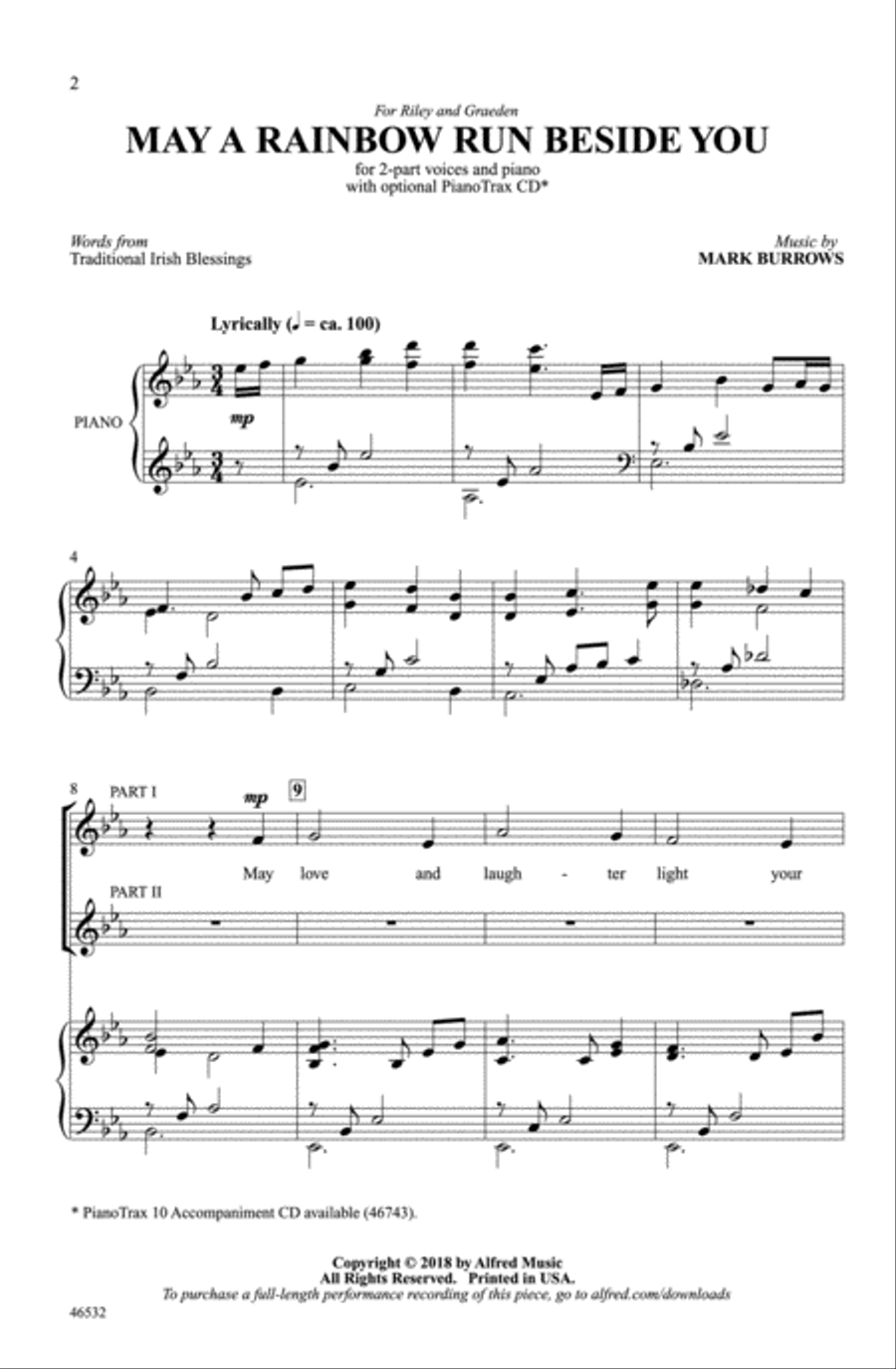 May a Rainbow Run Beside You Choir scores gallery preview page 1