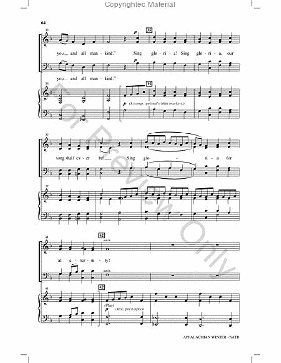 Appalachian Winter Choir scores gallery preview page 63