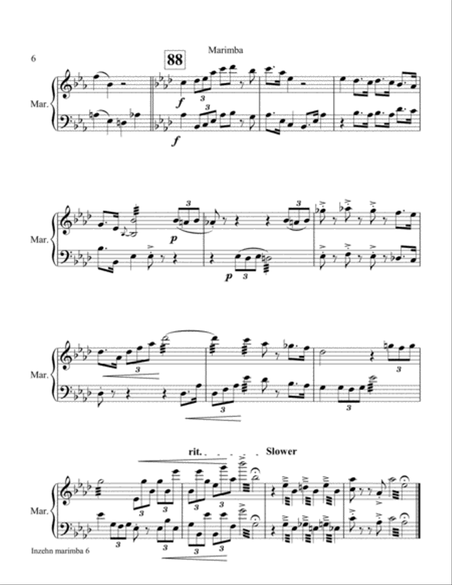 In Zehn- duet for marimba Marimba scores gallery preview page 6