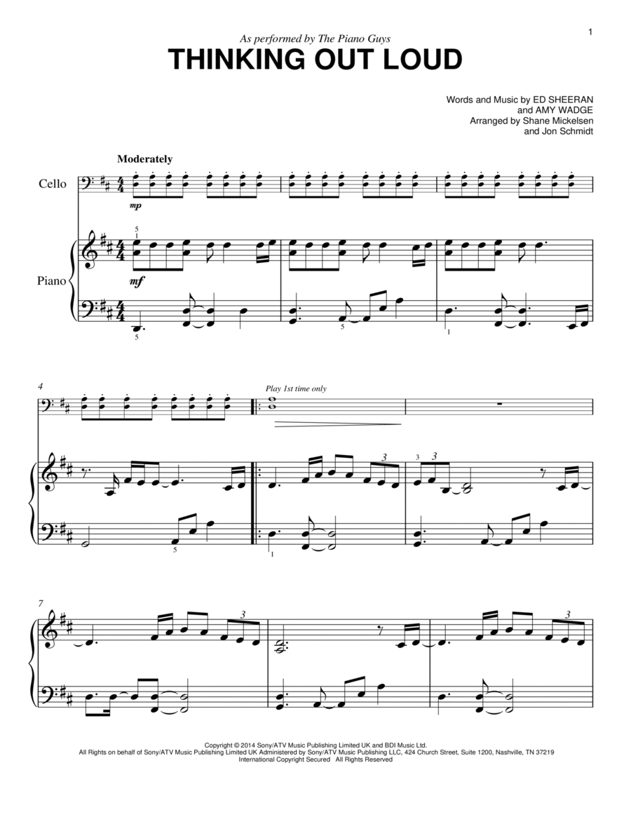 Thinking Out Loud Thinking Out Loud Easy Piano scores gallery preview page 1