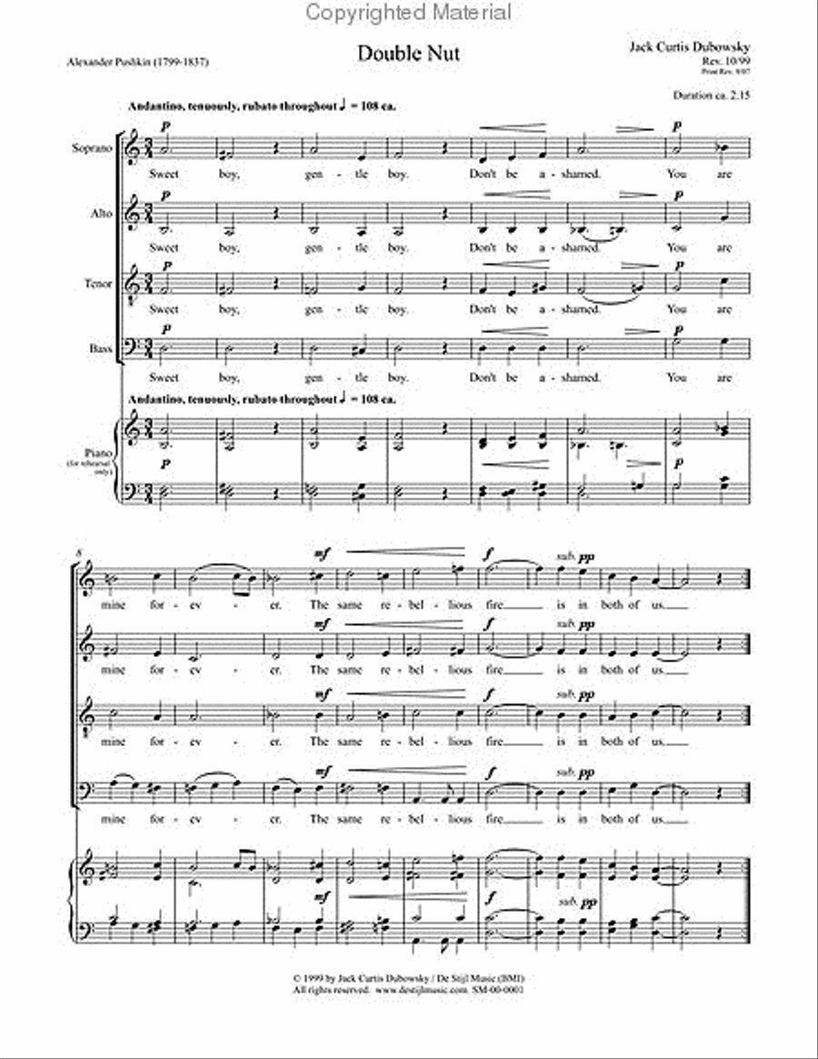 Double Nut (SATB) Double Nut (SATB) 4-Part scores gallery preview page 2