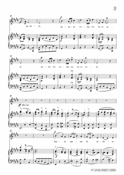 Bononcini - Per la gloria d'adorarvi in E Major for voice and piano image number null