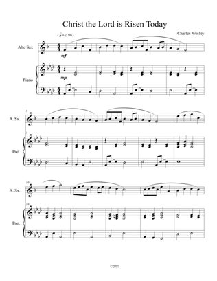 Book cover for Christ the Lord is Risen Today (alto sax solo) with optional piano accompaniment