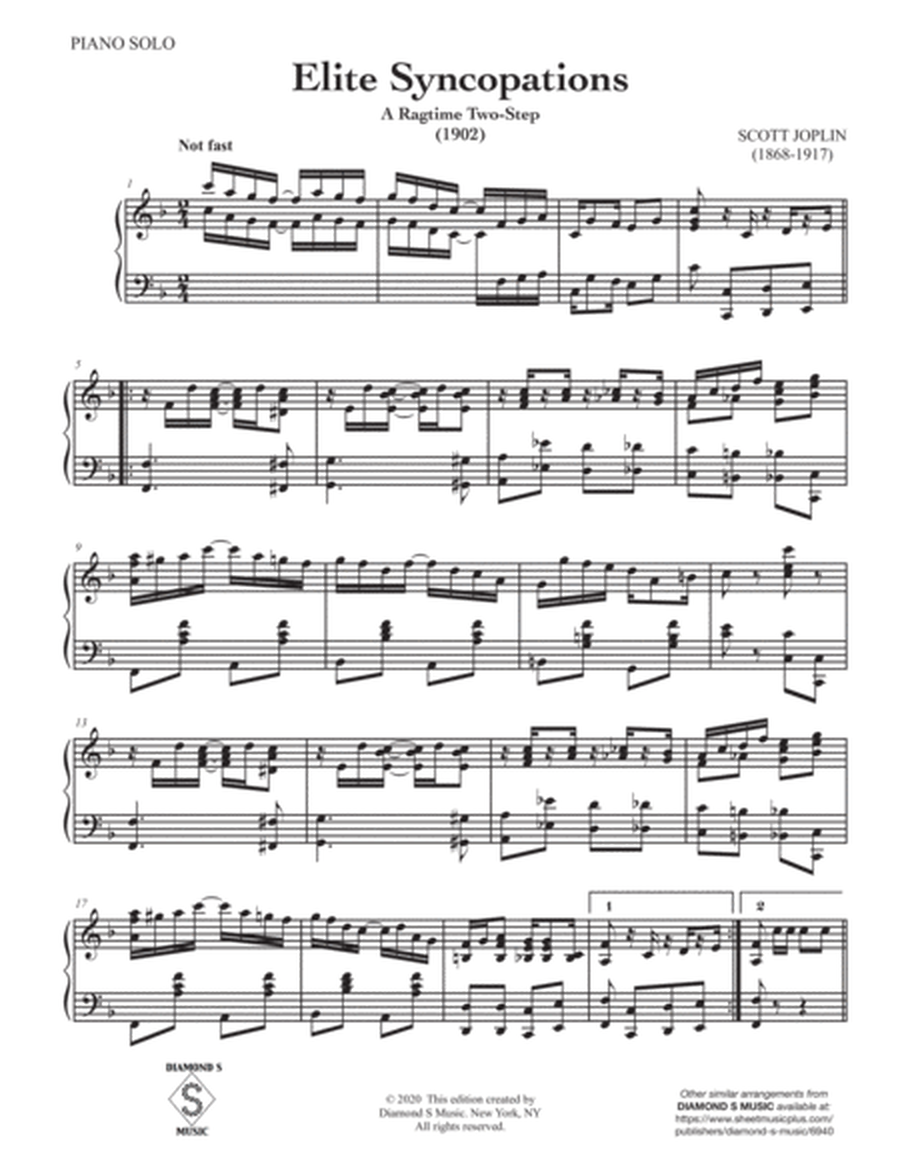 Elite Syncopations (A Ragtime Two-Step) - Scott Joplin - Piano Solo image number null