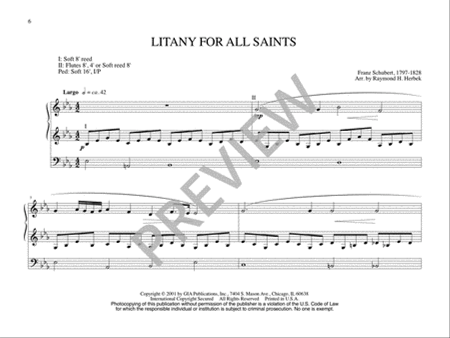 Four Schubert Classics for Organ Organ Solo scores gallery preview page 8
