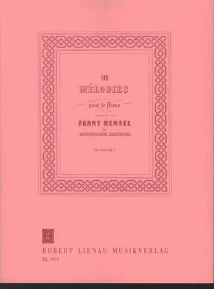 Book cover for Hensel - 6 Melodies Op 4 Op 5 For Piano