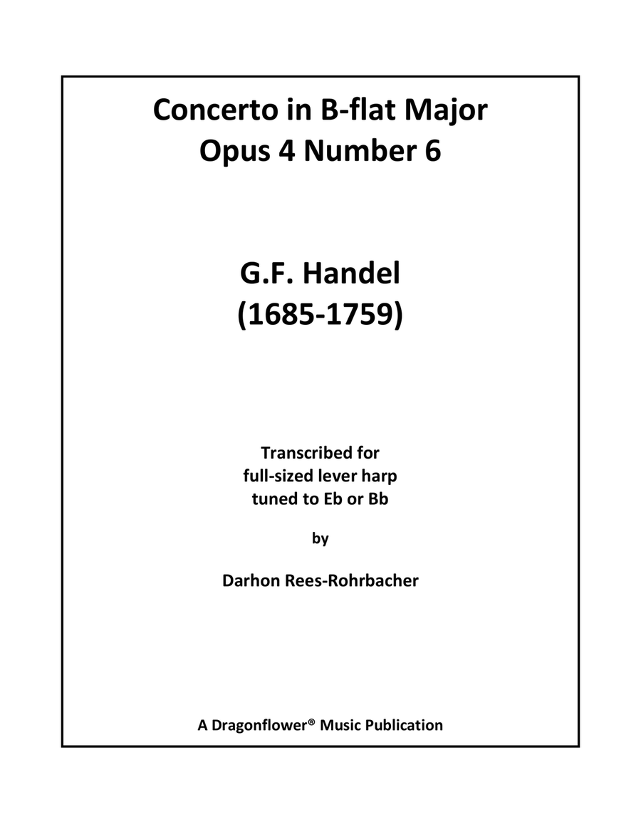 Concerto in B-Flat Major for Lever Harp Celtic Harp scores gallery preview page 1