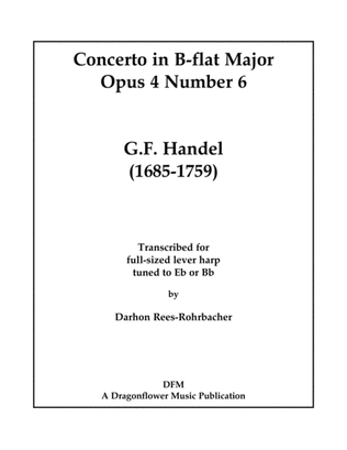 Book cover for Concerto in B-Flat Major for Lever Harp