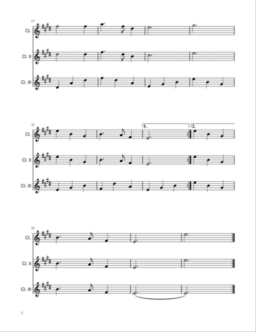 Silent Night - Clarinet Trio Clarinet Trio scores gallery preview page 2