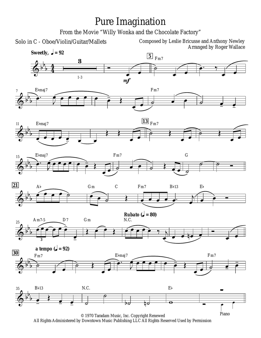 Pure Imagination Tenor Recorder scores gallery preview page 1