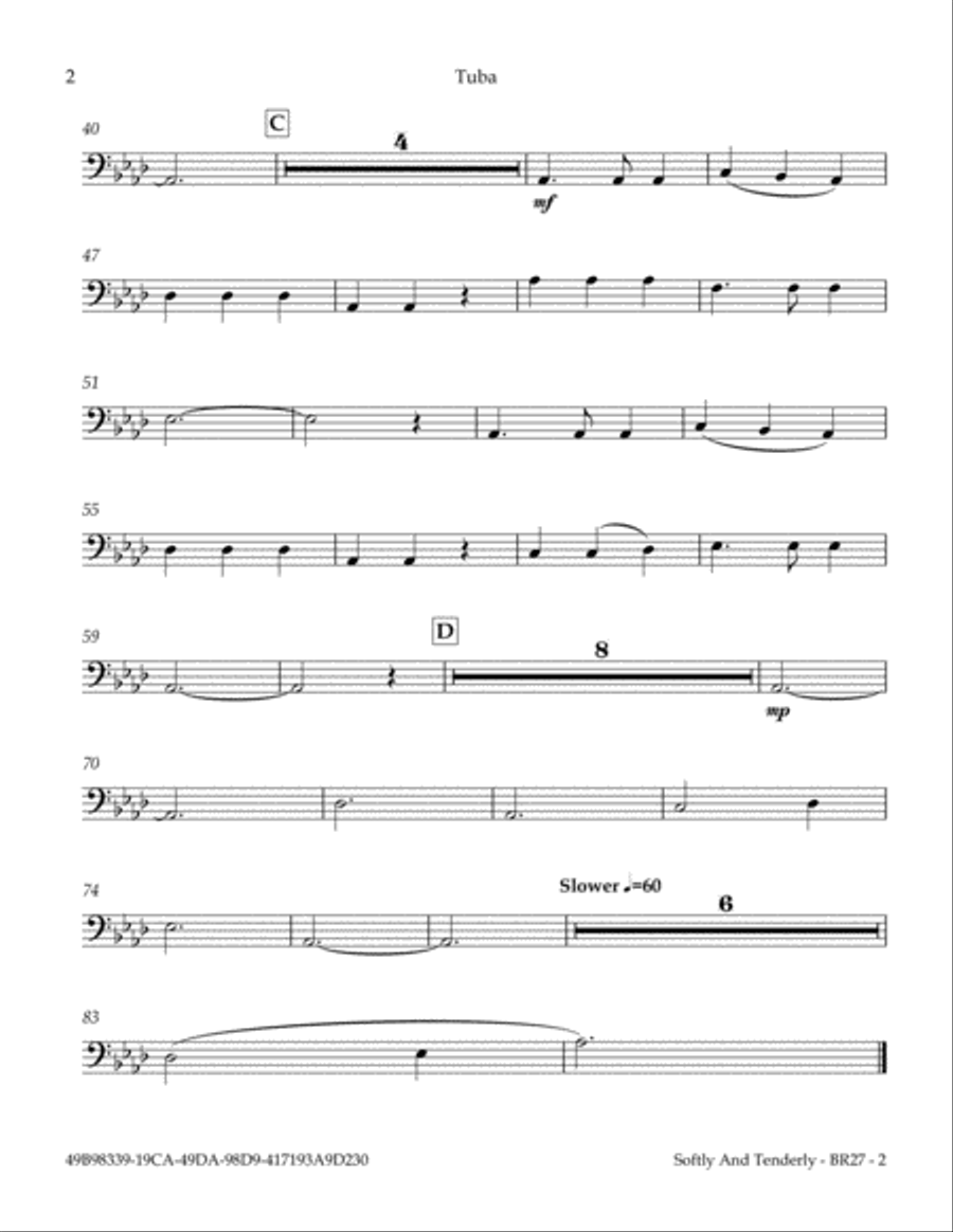 Softly And Tenderly Softly And Tenderly Brass Ensemble scores gallery preview page 3