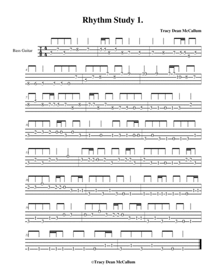 Rhythm Study No. 1 Bass Guitar Tablature image number null