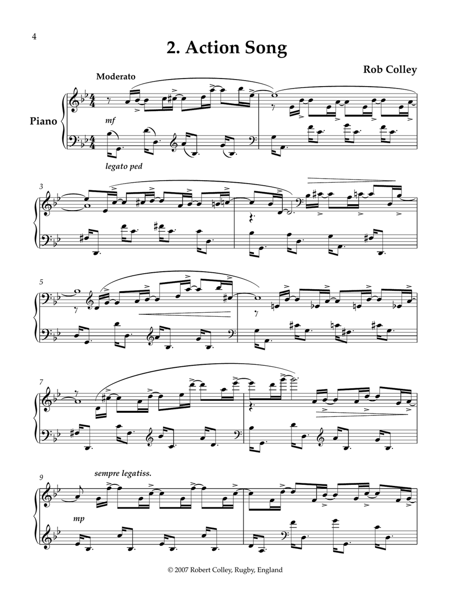 Action Song Action Song Piano Solo scores gallery preview page 1