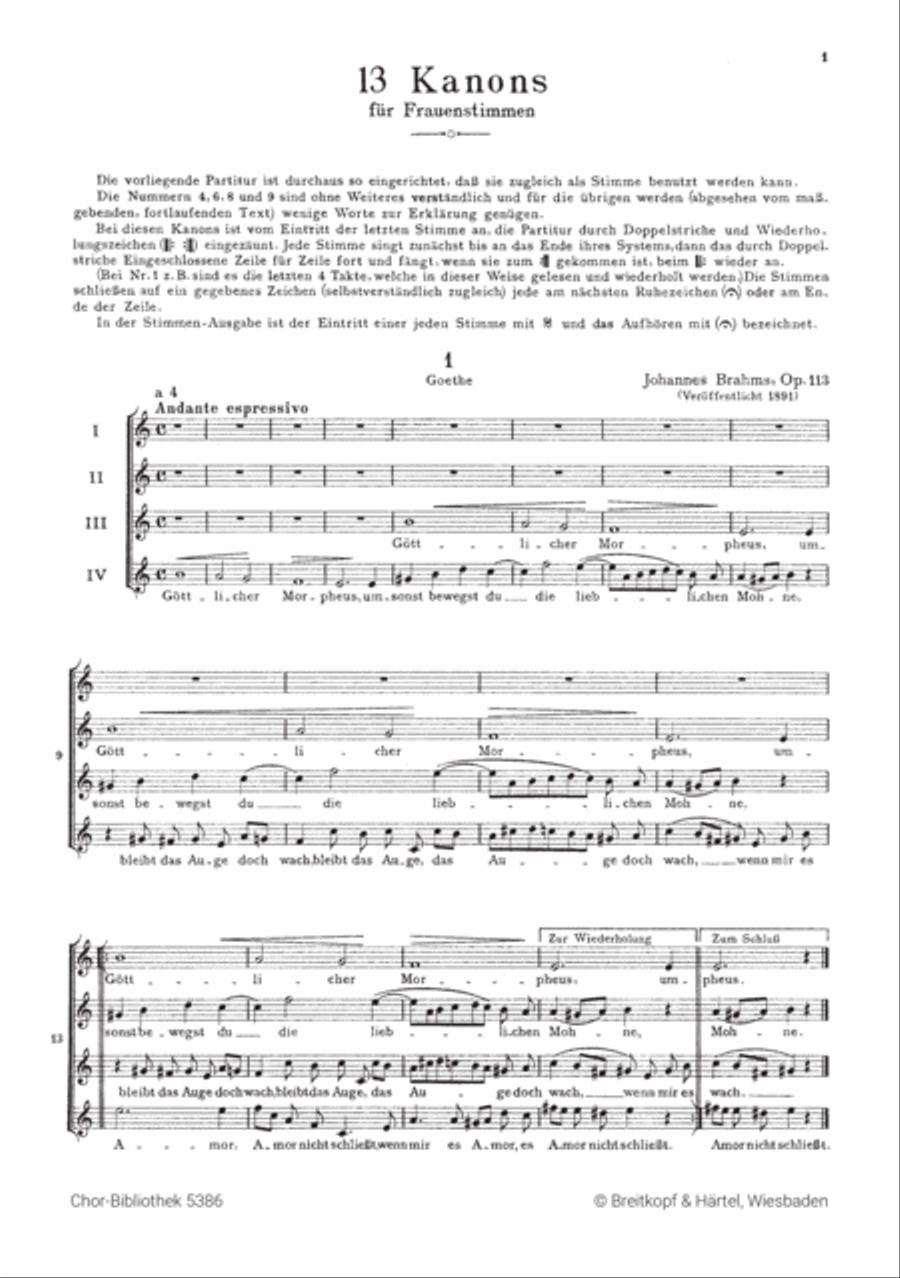 13 Canons Op. 113 A Cappella scores gallery preview page 2