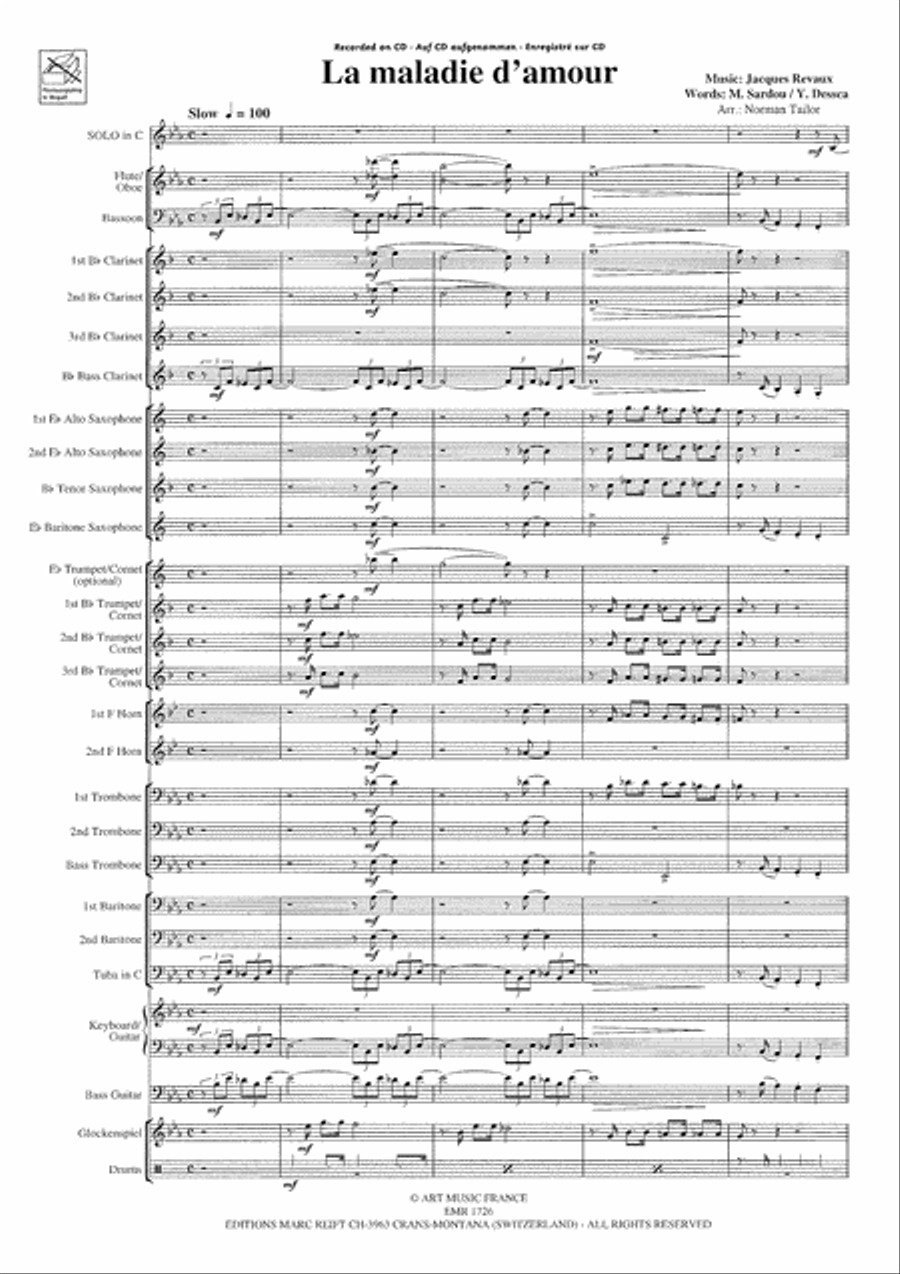La Maladie D'Amour Concert Band scores gallery preview page 4