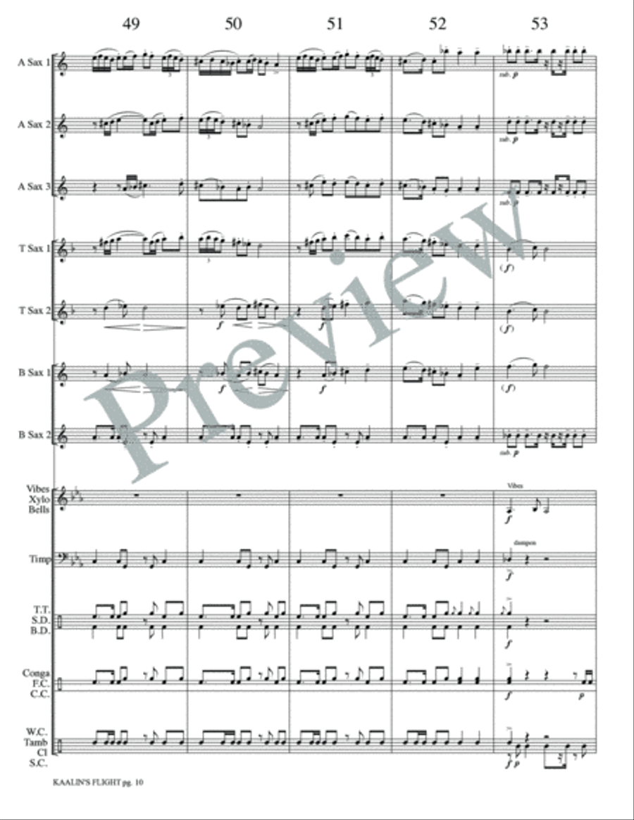 Kaalin's Flight Kaalin's Flight Small Ensemble scores gallery preview page 12