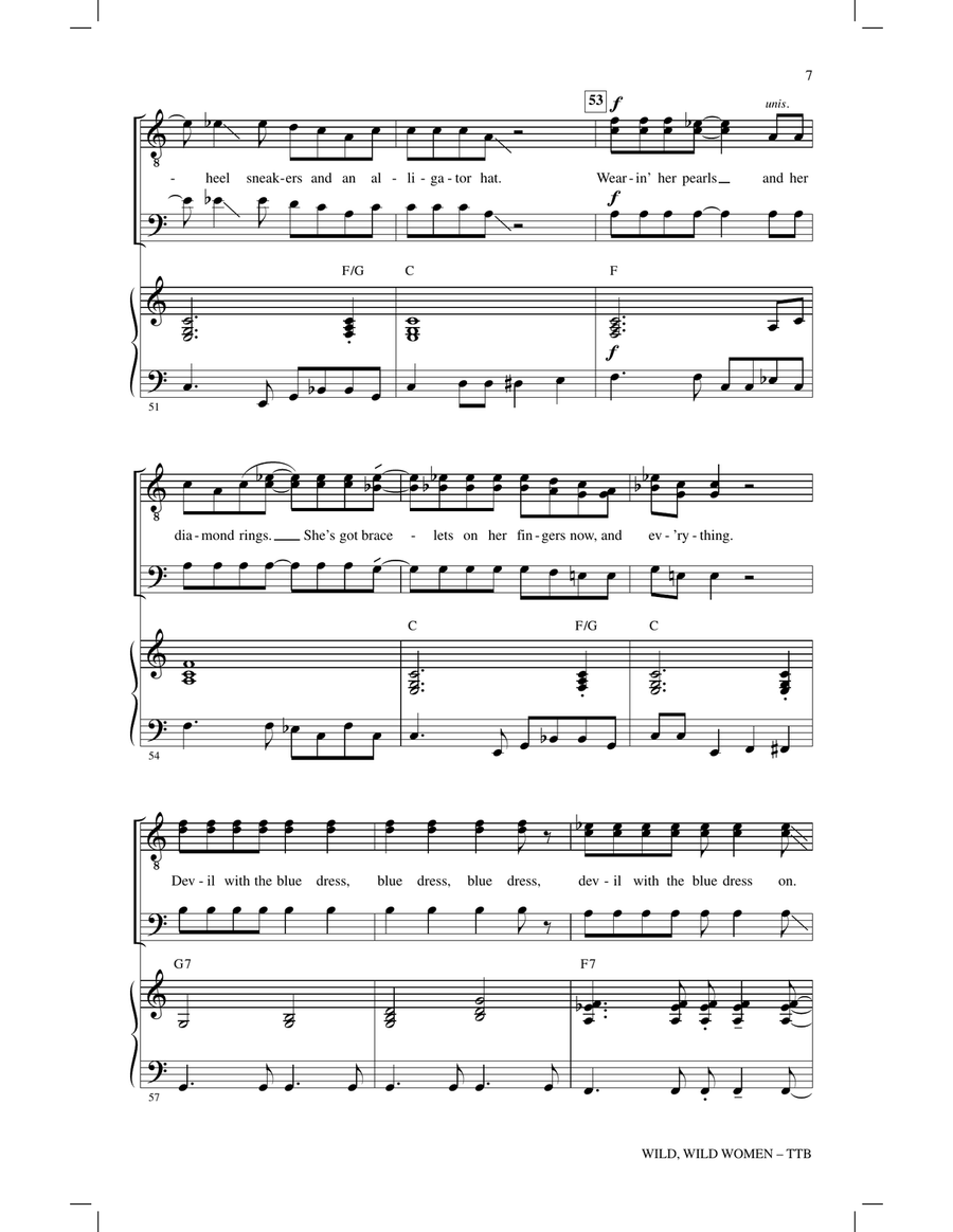 Wild, Wild Women (Medley) TTBB scores gallery preview page 6