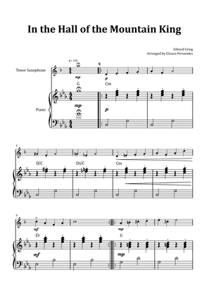 In the Hall of the Mountain King - Tenor Saxophone & Piano with Chord Notation