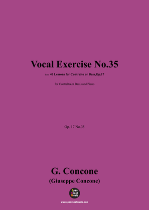 G. Concone-Vocal Exercise No.35,for Contralto(or Bass) and Piano