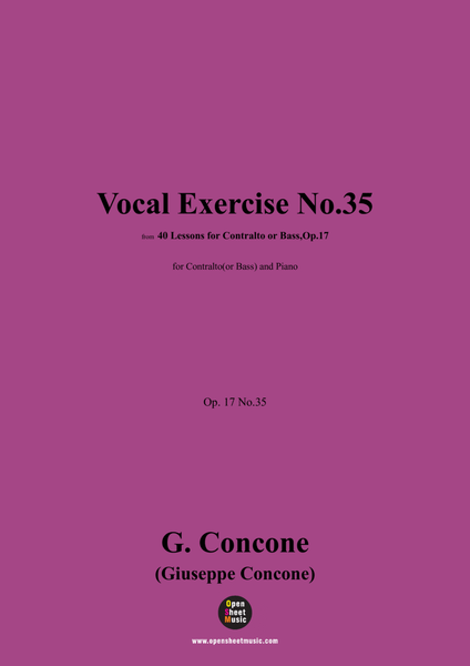 G. Concone-Vocal Exercise No.35,for Contralto(or Bass) and Piano image number null