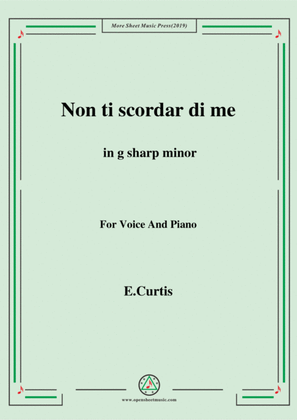 Book cover for De Curtis-Non ti scordar di me in g sharp minor