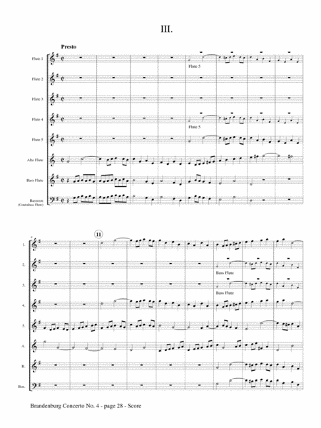 Brandenburg Concerto No. 4 for Flute Choir