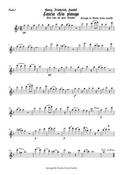 Handel - Lascia ch'io pianga - Flute trio image number null