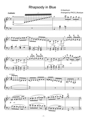 Rhapsody in blue Easy piano solo