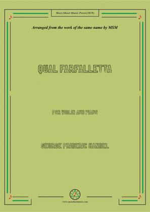 Book cover for Handel-Qual farfalletta,for Violin and Piano