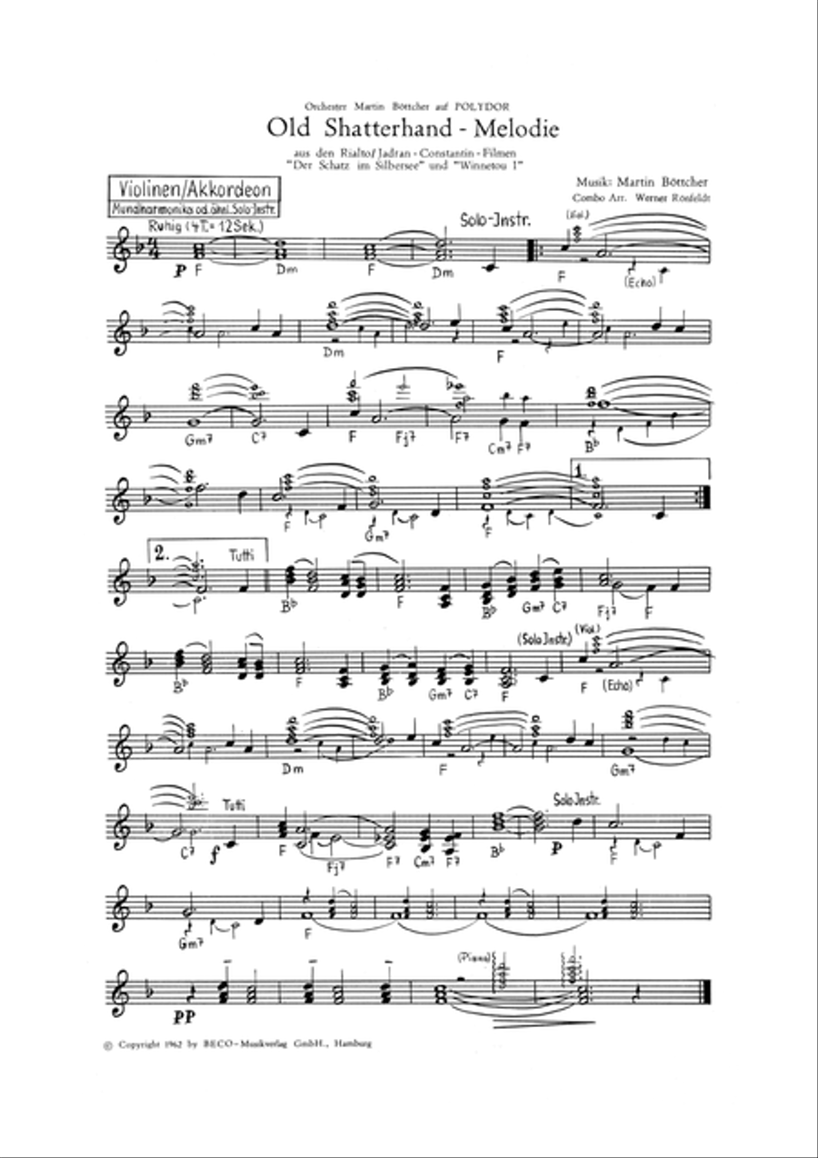 Old Shatterhand-Melodie Old Shatterhand-Melodie Orchestra scores gallery preview page 5